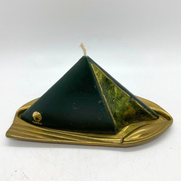 Brutalist Mid-Century Candela Germany Candleholder and Original Candle
